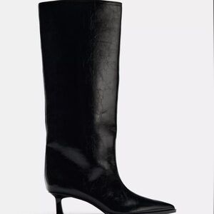 Zara Black Heeled Boots for Women